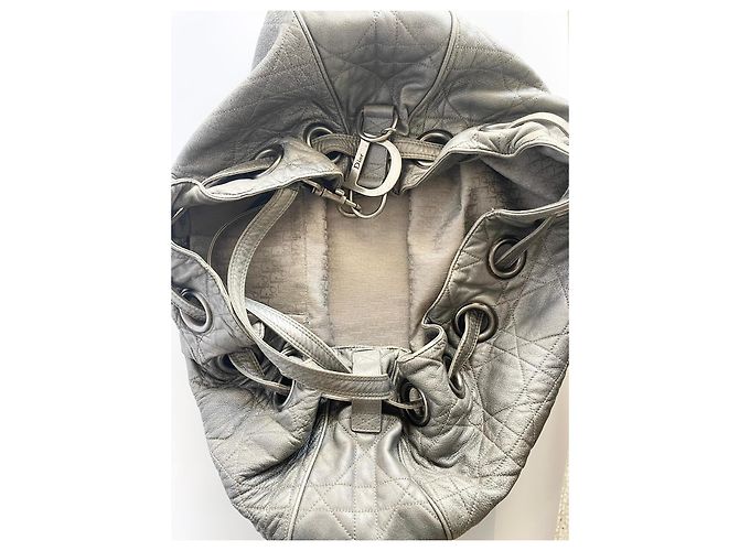 Borsa secchiello Christian Dior Le Trente in pelle grigia Grigio - vista 15