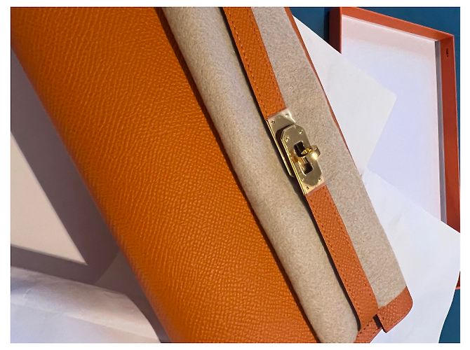 Hermès Birkin To Go Pouch Orange Leather - view 5