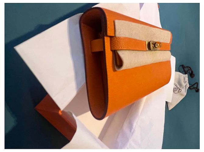 Hermès Birkin To Go Pouch Orange Leather - view 7