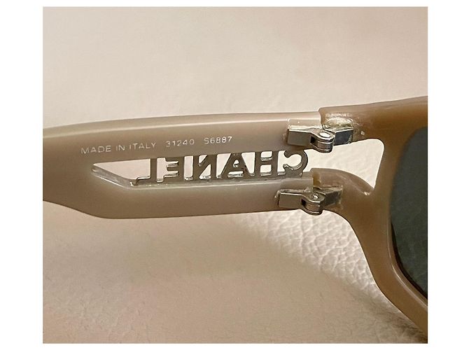 Chanel solar or optical frame in taupe beige plastic - view 10