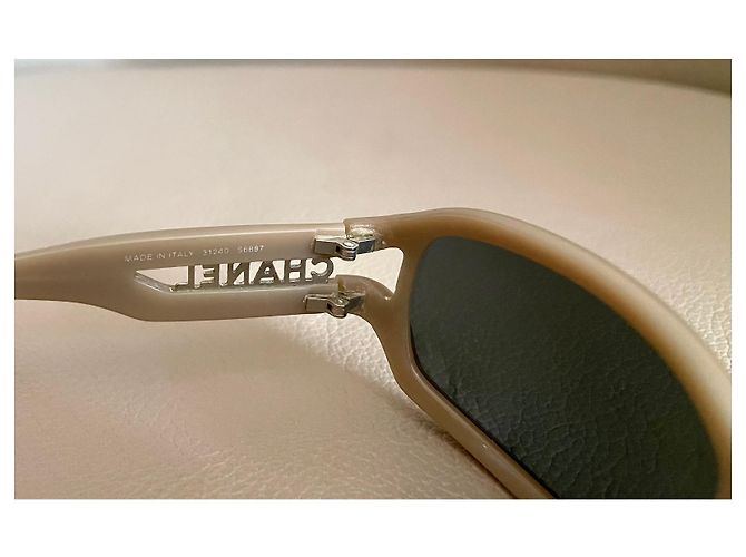 Chanel solar or optical frame in taupe beige plastic - view 11