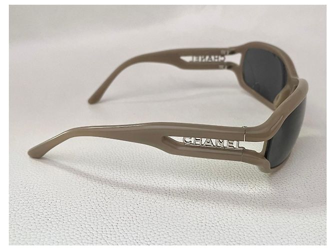 Chanel solar or optical frame in taupe beige plastic - view 13