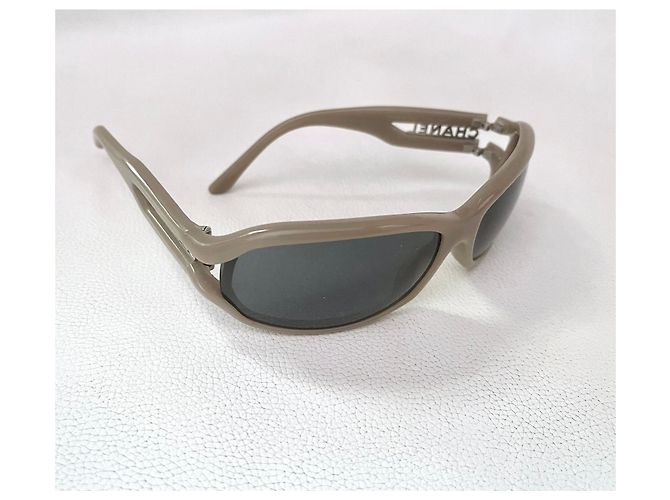 Chanel solar or optical frame in taupe beige plastic - view 16