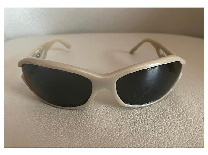 Chanel solar or optical frame in taupe beige plastic - view 2