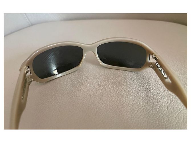 Chanel solar or optical frame in taupe beige plastic - view 4