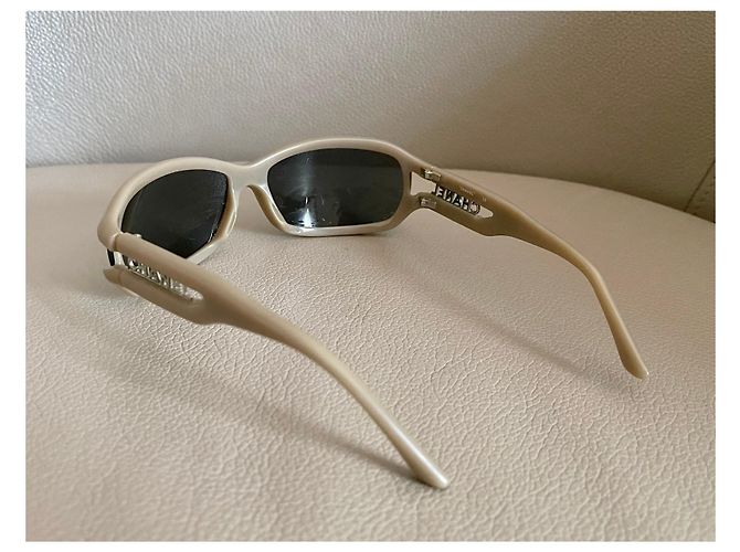 Chanel solar or optical frame in taupe beige plastic - view 8