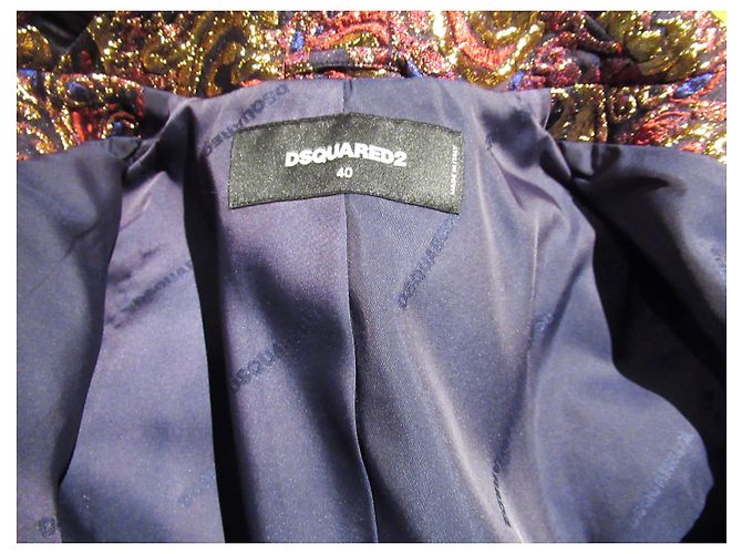 Dsquared2 giacca di broccato d'oro Multicolore - vista 7