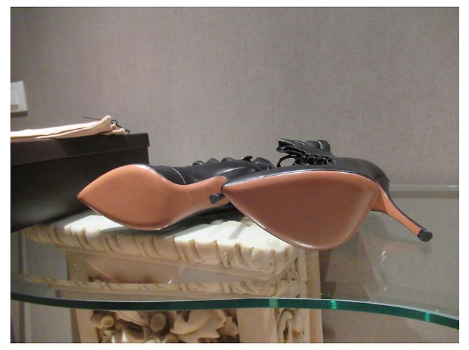 Alaïa Stivaletti Alaia con volant Nero - vista 10