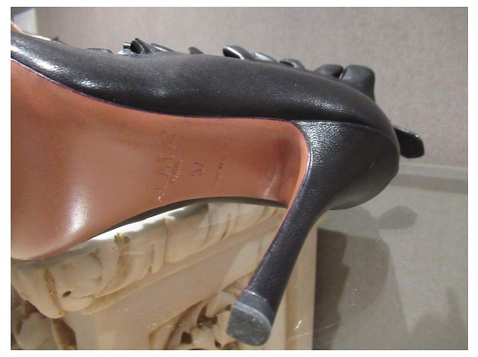 Alaïa Stivaletti Alaia con volant Nero - vista 9
