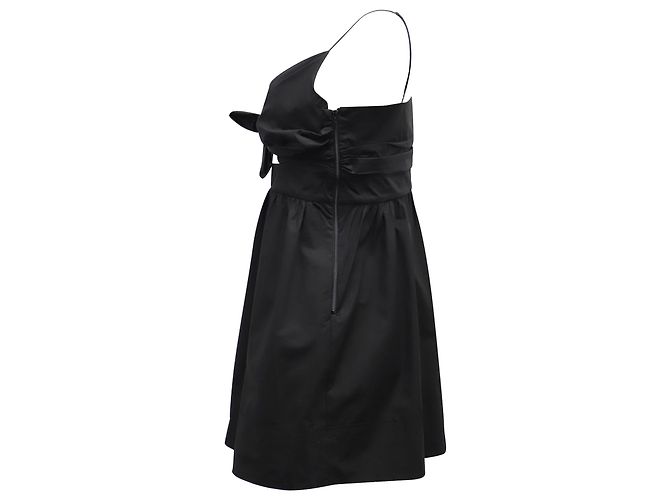 A.L.C Vestido ALC Dani com amarração frontal em algodão preto - vista 2