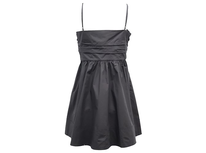 A.L.C Vestido ALC Dani com amarração frontal em algodão preto - vista 3