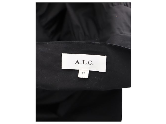 A.L.C Vestido ALC Dani com amarração frontal em algodão preto - vista 4