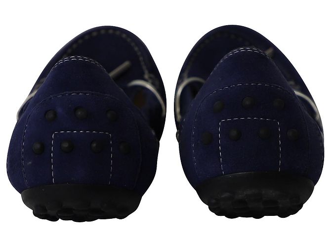 Ballerine Tod's Scrunch in camoscio blu royal - vista 4