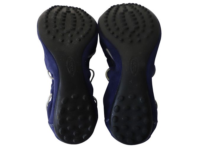 Ballerine Tod's Scrunch in camoscio blu royal - vista 6