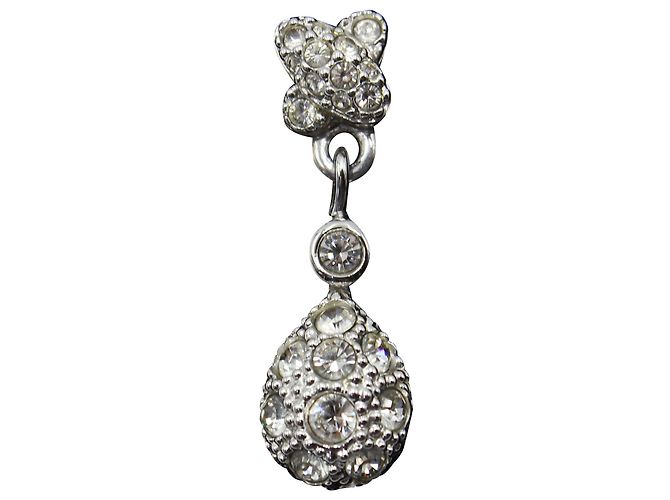 Orecchini pendenti in cristallo Swarovski in metallo argentato Argento Metallico - vista 6