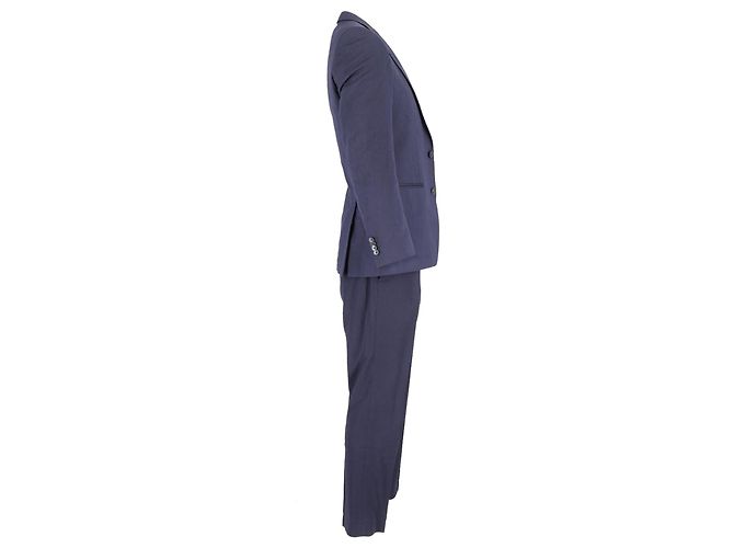 Hugo Boss Three-Piece Suit Set in Navy Blue Wool - view 2
