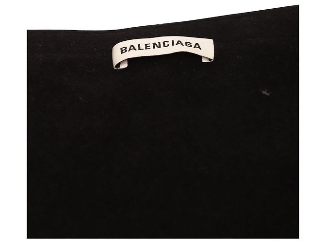 Falda midi asimétrica con flecos en lana negra de Balenciaga Negro - vista 3