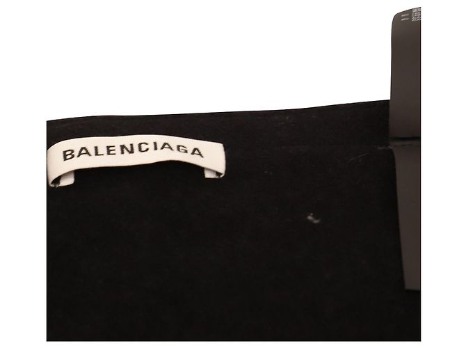 Falda midi asimétrica con flecos en lana negra de Balenciaga Negro - vista 4