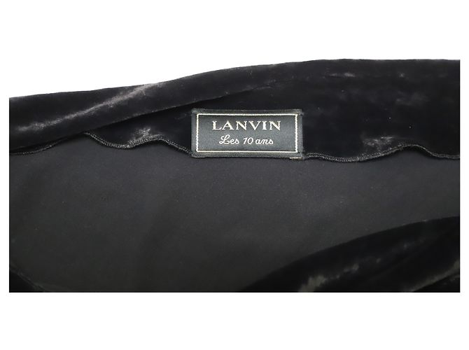 Langärmliges, drapiertes Samtkleid von Lanvin aus schwarzer Viskose - Ansicht 5