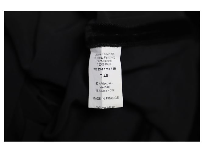 Langärmliges, drapiertes Samtkleid von Lanvin aus schwarzer Viskose - Ansicht 6