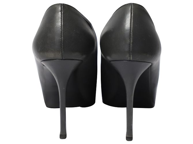Décolleté Saint Laurent in pelle nera Nero - vista 4