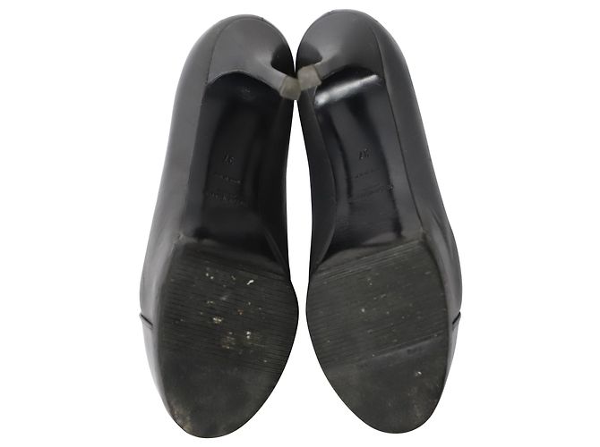 Décolleté Saint Laurent in pelle nera Nero - vista 7