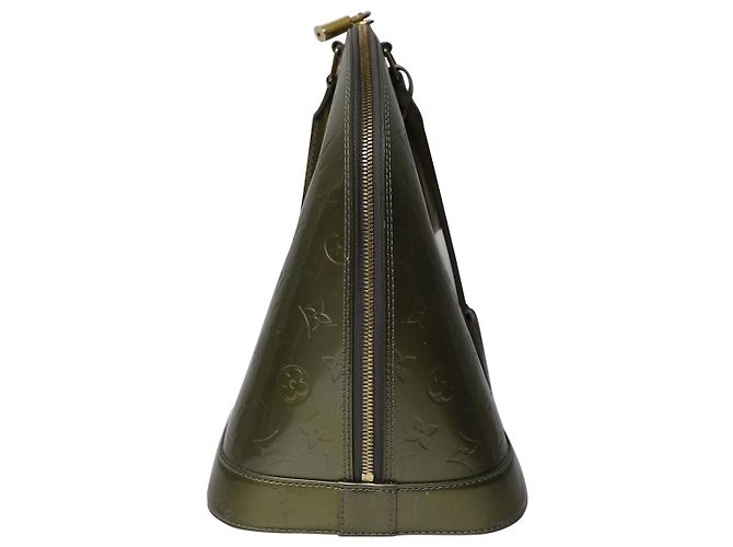 Sac à main Louis Vuitton Alma MM Vernis en Cuir Verni Vert - vue 3