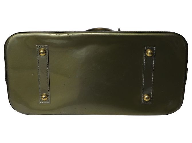 Sac à main Louis Vuitton Alma MM Vernis en Cuir Verni Vert - vue 5
