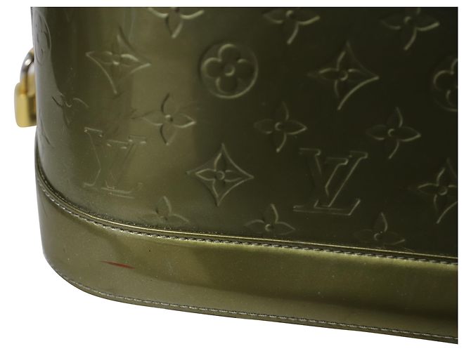 Sac à main Louis Vuitton Alma MM Vernis en Cuir Verni Vert - vue 6