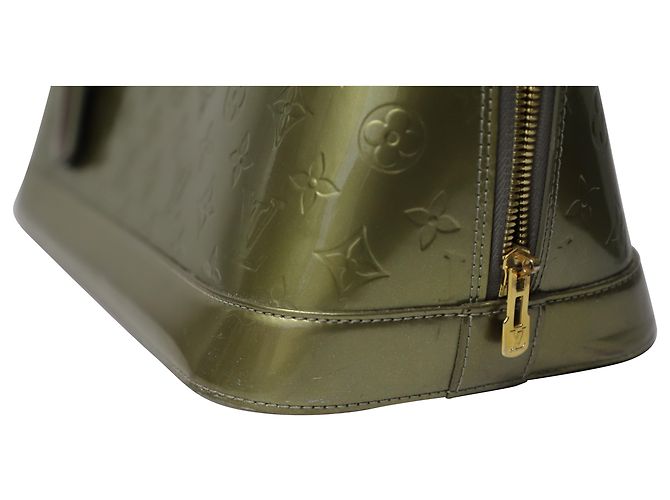 Sac à main Louis Vuitton Alma MM Vernis en Cuir Verni Vert - vue 7