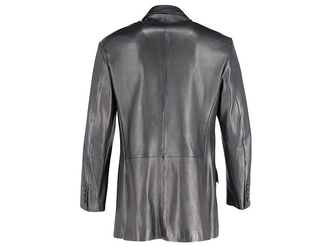 Giacca Ralph Lauren Purple Label in pelle nera - vista 3