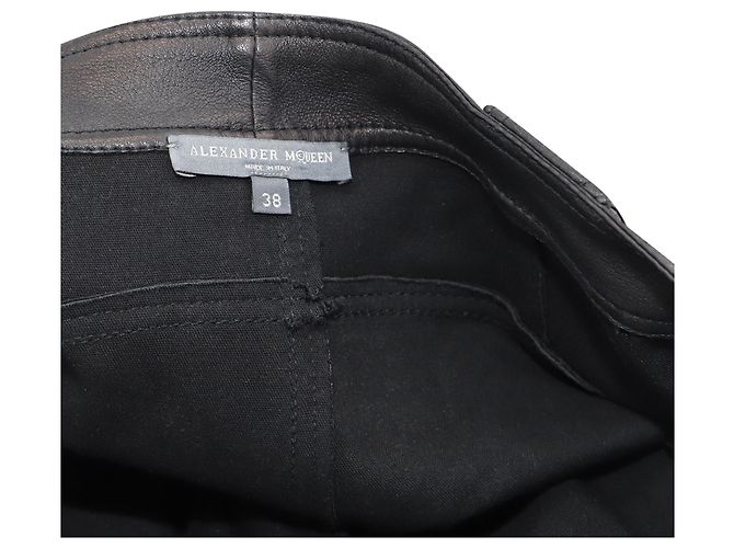 Pantalones Biker Alexander McQueen en Cuero Negro - vista 3
