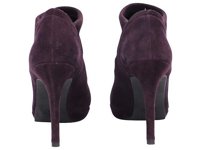 Stuart Weitzman Botines de Tacón Alto en Ante Morado Berenjena Púrpura - vista 3