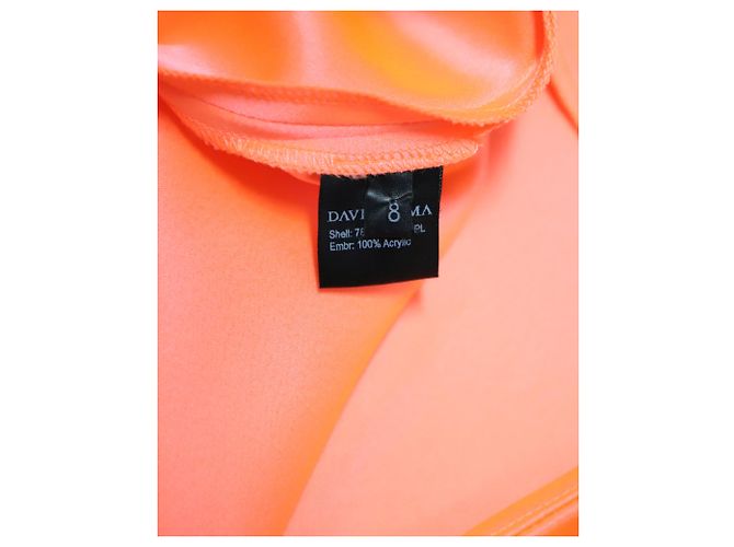 Falda midi drapeada de seda naranja de David Koma - vista 8