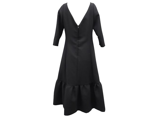 Marc Jacobs Runway Kleid mit U-Boot-Ausschnitt aus schwarzer Wolle - Ansicht 3