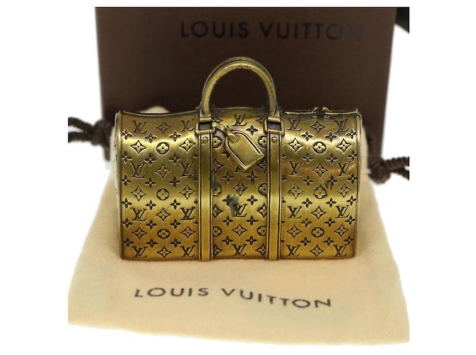 LOUIS VUITTON Keepall Motif Presse-Papier Métal Doré LV Auth 38854A - vue 12