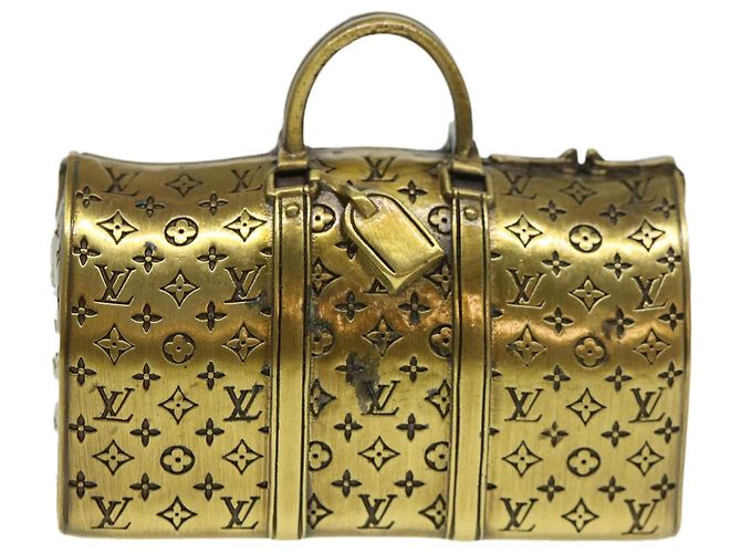 LOUIS VUITTON Keepall Motif Presse-Papier Métal Doré LV Auth 38854A - vue 13