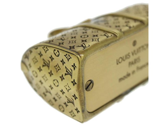 LOUIS VUITTON Keepall Motif Presse-Papier Métal Doré LV Auth 38854A - vue 14