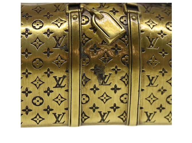 LOUIS VUITTON Keepall Motif Presse-Papier Métal Doré LV Auth 38854A - vue 2