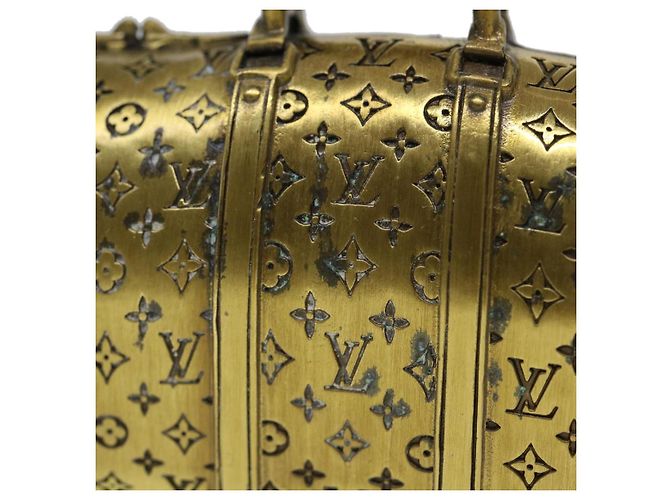 LOUIS VUITTON Keepall Motif Presse-Papier Métal Doré LV Auth 38854A - vue 4