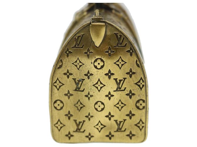 LOUIS VUITTON Keepall Motif Presse-Papier Métal Doré LV Auth 38854A - vue 5