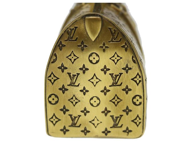 LOUIS VUITTON Keepall Motif Presse-Papier Métal Doré LV Auth 38854A - vue 6