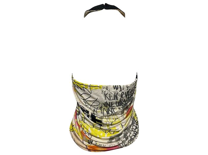Iceberg Neckholder-Bluse mit Eisberg-Graffiti-Print aus mehrfarbiger Viskose - Ansicht 3
