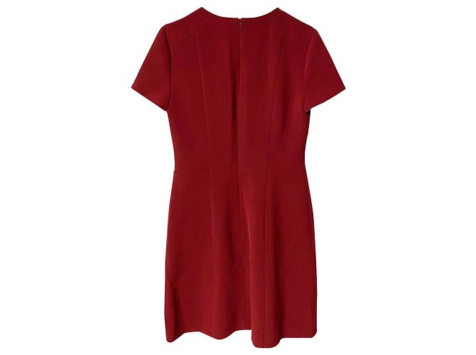 Hugo Boss Vestido tubo de Boss en lana burdeos Roja - vista 5