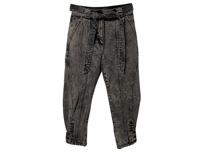 Vaqueros con lavado ácido de Ulla Johnson en algodón gris - vista 3