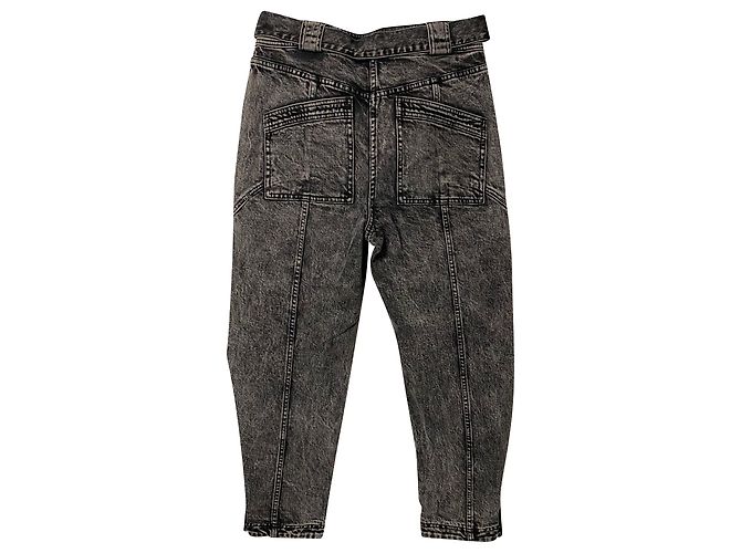 Vaqueros con lavado ácido de Ulla Johnson en algodón gris - vista 4