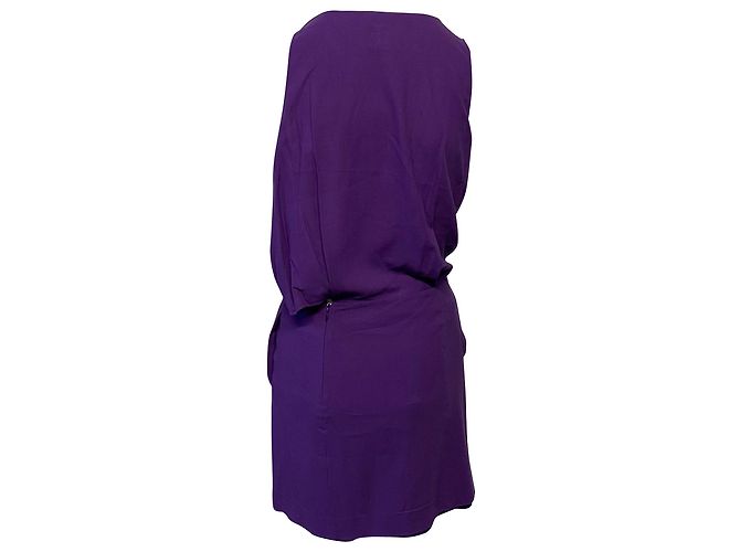 Chloé Chloe – Ärmelloses, drapiertes Kleid aus lila Wolle - Ansicht 3