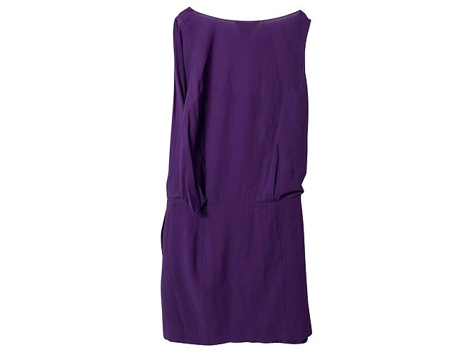 Chloé Chloe – Ärmelloses, drapiertes Kleid aus lila Wolle - Ansicht 5