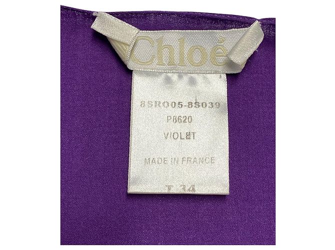 Chloé Chloe – Ärmelloses, drapiertes Kleid aus lila Wolle - Ansicht 7