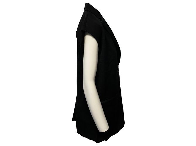 Minivestido colete de veludo Moschino em acetato preto - vista 2